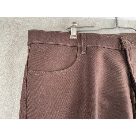 Levis Mens 517 Jeans 42x30 Boot Cut Brown 100% Polyester Vintage 1972 - Picture 8 of 16